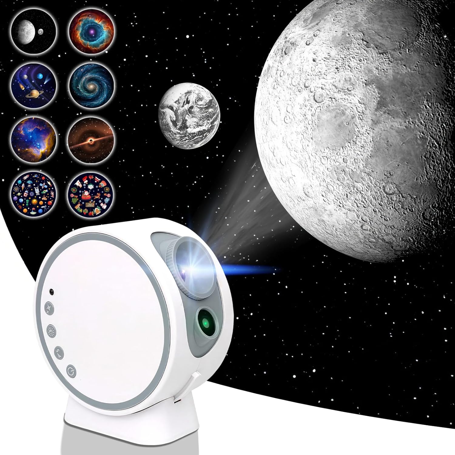 HD Planetarium Galaxy Star Projector, 8 Discs, Bluetooth, White Noise